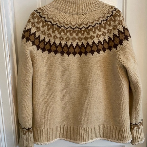 L.L. Bean Lambswool Fair Isle Sherpa Lined Jacket - Picture 10 of 12